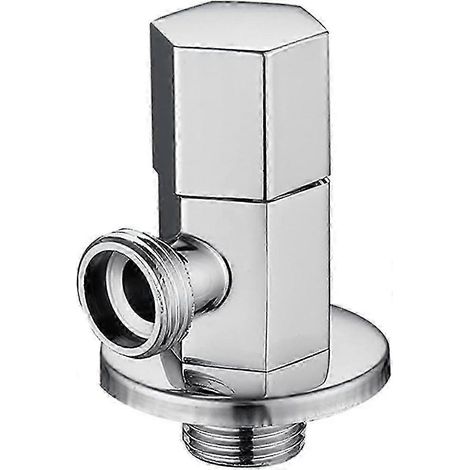 Robinet triangulaire tout cuivre 2025 pour salle de bain, toilettes, chauffe-eau, robinet de cuisine, robinet d'angle allongé pour eau chaude et froide G1/2" (1/3)