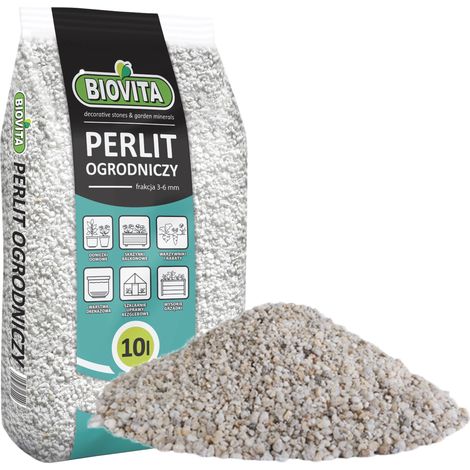 Perlite de jardin Biovita pour ameublir la terre, blanche, 2-6 mm, 10 L (1/5)