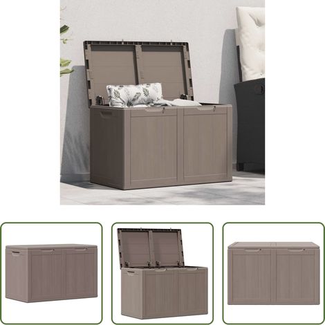 Aufbewahrung - Garten-Aufbewahrungsbox 180 L Braun PP-Holzoptik (1/5)