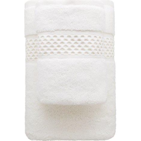 Asciugamano 50x90 Rete spessa panna 100% cotone 650g morbido (1/4)