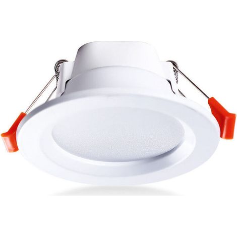 Set of 4 LED Recessed Ceiling Lights IP65 Waterproof 5W Warm White Round Recessed Spotlight, Plastic, White