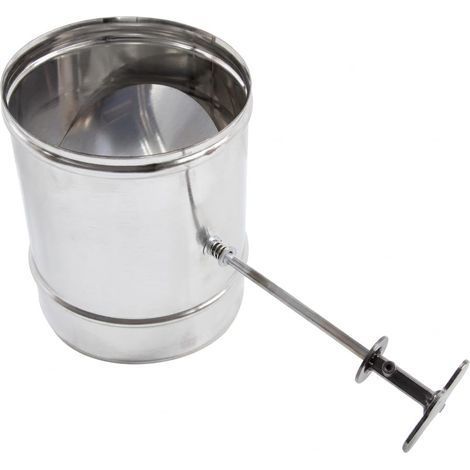MAKA Modulo con Valvola a Farfalla per Canna Fumaria in Acciaio Inox, Serranda Regolazione Fumi per Stufa a Legna, Monoparete AISI 304 Ø 250 mm (1/5)