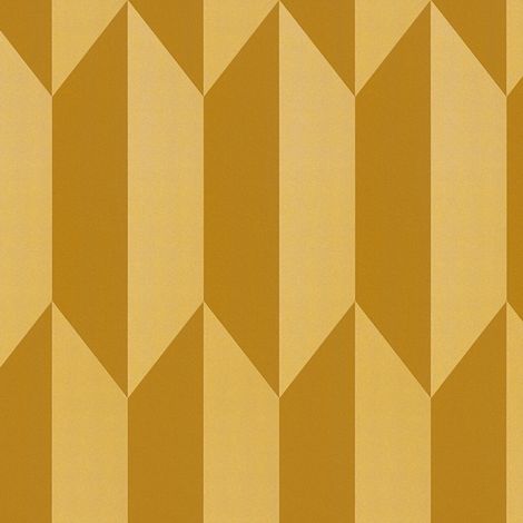 Exclusive luxury wallpaper wall Profhome 790866 hot embossed non-woven wallpaper textured with geometric shapes and metallic effect gold ochre yellow 5,33 m2