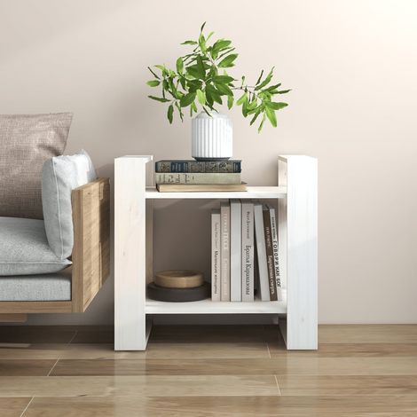 vidaXL Libreria/Divisorio Bianco 60x35x57 cm in Legno Massello di (1/5)