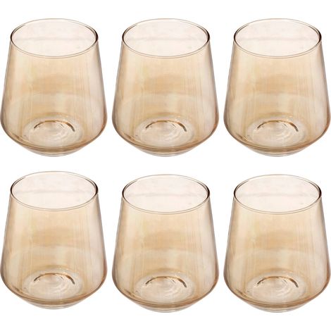 Verres pour boissons fraîches OLGA, couleur champagne, lot de 6