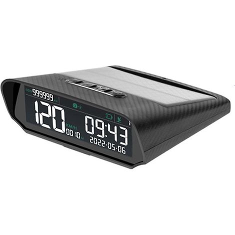 Affichage Tête Haute Voiture Solaire GPS Numérique Compteur de Vitesse LCD Alarme Excès de Vitesse