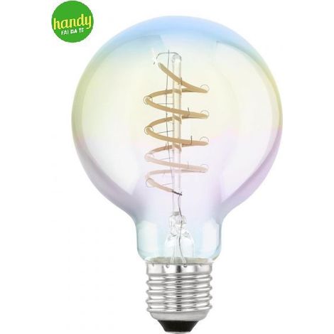 Lampadina Vintage Eglo E27 4W 2000K Ø80 mm Iridescente Forma G80 (1/5)