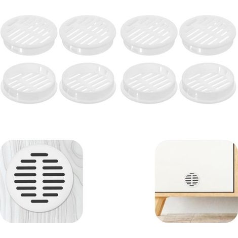 8 ouvertures de ventilation ouverture de ventilation pour armoire hotte d'évacuation de chaleur pour armoire à chaussures orifice d'évacuation de chaleur pour salle de bain (blanc, 5,451,1 cm) (1/5)