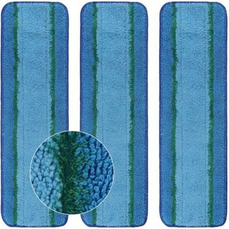Lot de 3 tampons de nettoyage en profondeur pour Bona Family of Mops, lavables et réutilisables en microfibre pour tête de nettoyage des sols en bois dur et multi-surfaces, serpillère humide/sèche
