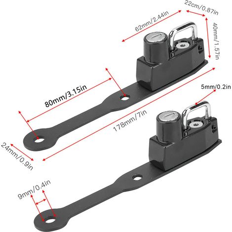 Serrure antivol pour casque moto, côté gauche, compatible CBR400R CBR500R CB500F (Noir) (1/5)