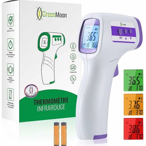 [NON UTILIZZATO] Termometro frontale a infrarossi per adulti, termometro senza contatto, schermo LCD, funzione di memoria, termometro a infrarossi per bambini, adulti, oggetti
