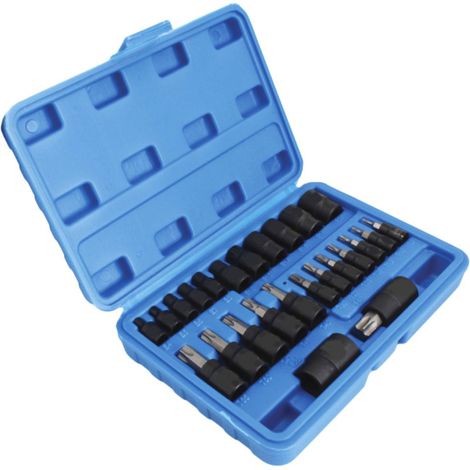 CHIAVI BUSSOLA BUSSOLE 25 PZ CASSETTA TORX T10 T60 1/4" 3/8" 1/2" T8 T60 MASCHIO FEMMINA 48Tsa