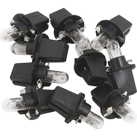 10 Pcs DC 12V 1.2W T5 Bright Yellow Car Dashboard Bulbs (1/4)