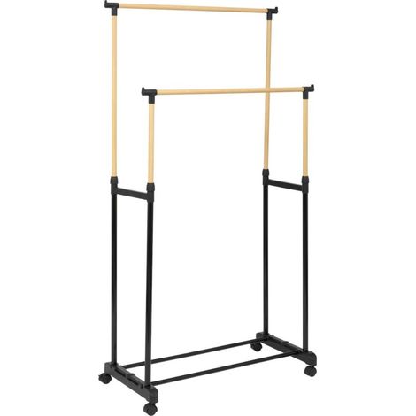 Portant à vêtements double inox et plastique (1/5)