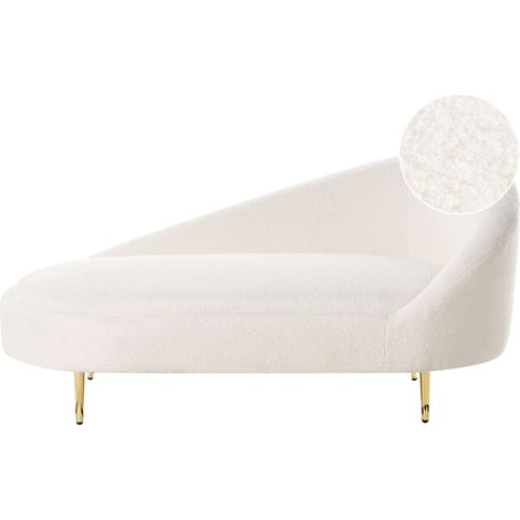 Right-Hand Chaise Lounge VALREAS Boucle Off-White