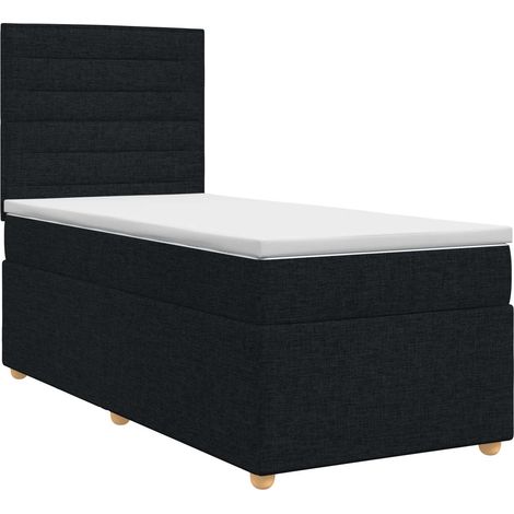 Maison Exclusive - Letto box spring con materasso Nero 90 x 190 cm Tessuto (1/5)