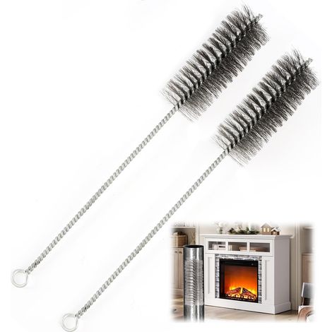 Brosse Ramonage - Lot de 2 - Acier - Diamètre 40 mm - Nettoyage Conduits et Poêles - 30 cm (1/5)