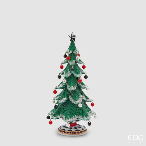 EDG Enzo De Gasperi Pino  Poly di Natale con perle  H 36 Cm D. 19 Cm Green (1/4)