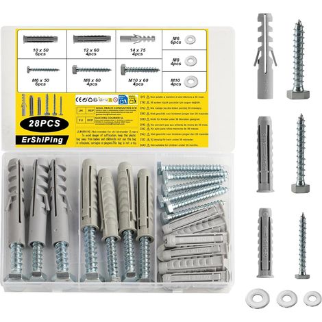 14 Sets Concrete Screws and High Load Anchors,M6 M8 M10 (1/5)