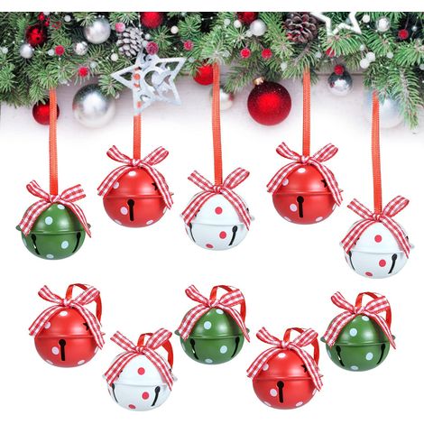 4cm, 24pcs Clochettes Pour Décoration Arbre De Noël,3 Couleurs Jingle Bells Multicolore Grelots En Métal, Ornements Pendentifs Pour Noël Mariage Fête Anniversaire (1/5)