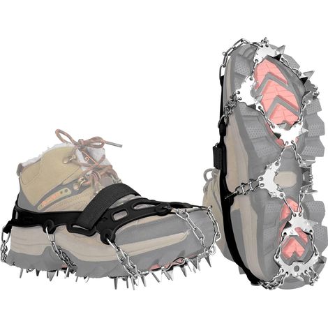 Crampons, 32 Dents Ice Traction Anti-Slip Snow Grips pour Bottes Chaussures pour la Marche, la randonnée, l'escalade, la pêche et l'alpinisme (1/5)