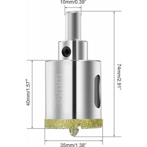 Disque diamant 35 mm RTGPT - Foret central inclus - Idéal carrelage, verre, céramique, marbre (1/3)