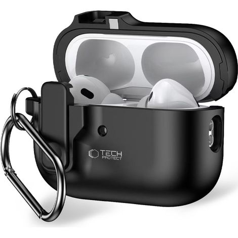 Gancio sottile Tech-protect per Apple AirPods PRO 1/2, nero (1/5)