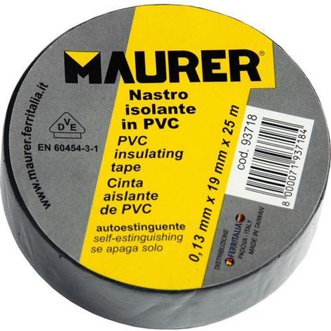 NASTRO ISOLANTE PVC GRIGIO MAURER 25MTX25MM SP.0,13MM