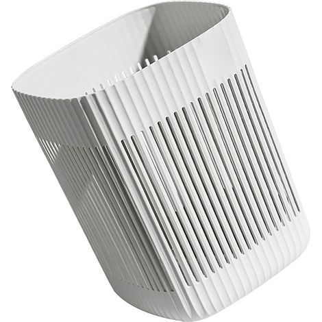 Corbeille en plastique blanc grande capacité, poubelle à ouverture supérieure design ajouré, grand conteneur à déchets pour chambre, salle de bain, bureau (1/5)