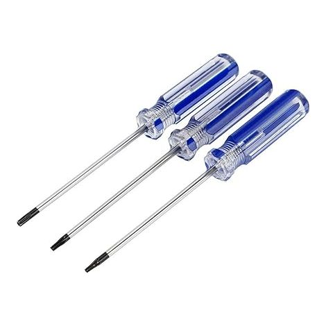 Jeu de tournevis Torx T8 T9 T10 avec trou de sécurité magnétique – manche antidérapant, acier CR-V, 130 mm (1/4)