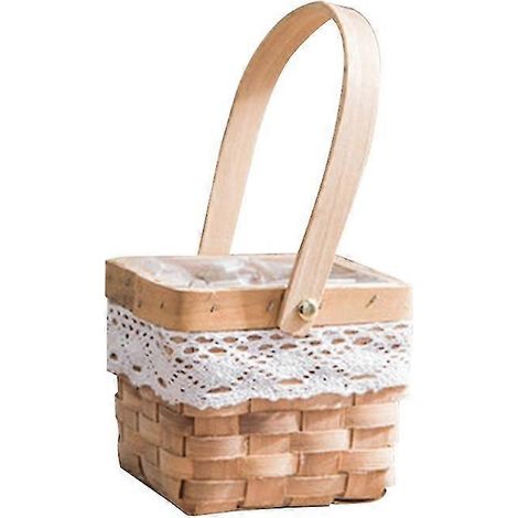 Handgefertigter Blumenkorb aus natürlichem Rattan, gewebt für Zuhause, Küche, Garten, Gemüseaufbewahrung, Pflanzgefäß, Halter, Hochzeitsfeier Ta--10