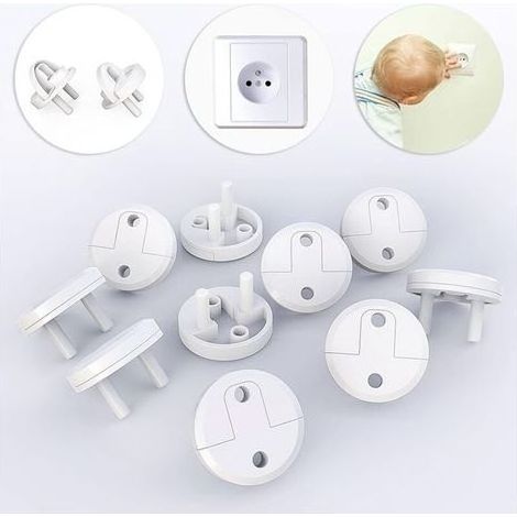 Packung mit 20 abnehmbaren französischen Steckdosenabdeckungen – Hergestellt aus elektrisch isolierendem ABS – Einfache, werkzeuglose Montage – Kindersicherung zum Schutz der Steckdose (1/5)