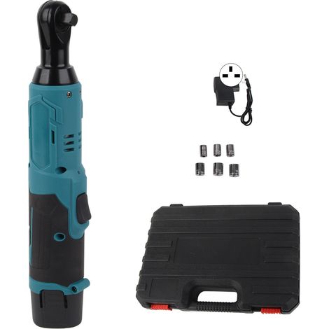 Clé à cliquet électrique rechargeable, kit outil à angle 90°, vitesse variable, prise UK 100-240V AC (1/5)