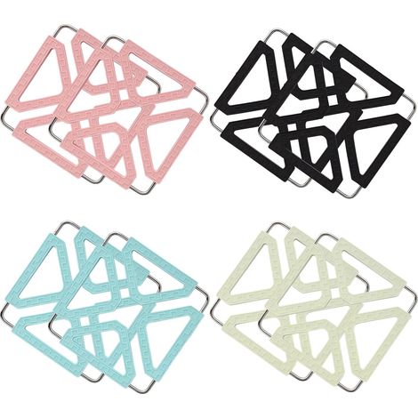 Lot de 8 dessous de plat en silicone, noir, pliables (1/5)