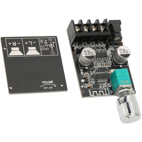 Carte d'amplificateur de puissance numérique, mini-amplificateur de puissance numérique Bluetooth 5.0 2 x 50 W avec volume réglable, pour audio domestique, haut-parleurs de voiture, bricolage (1/4)