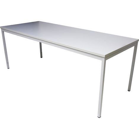 ADB Bürotisch / Computertisch / Schreibtisch, grau, 2000x800x750 mm (RAL 7035) (1/3)