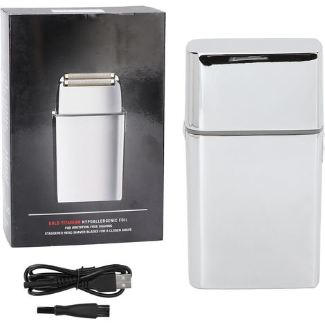 Tondeuse à cheveux électrique rechargeable USB, double lame, rasoir à barbe et cheveux, outil de coupe pour homme (1/5)