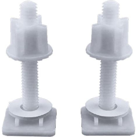 Kit de vis pour abattant de WC, vis en plastique 28 x 28 mm, fixation pour abattant de WC, pièces de rechange universelles pour WC. (1/5)