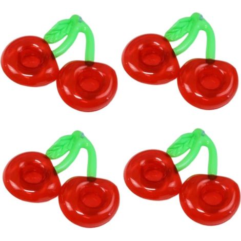 CCYKXAPorte-Boissons Gonflable, flotteurs de Boissons de Piscine Cerises, Porte-gobelets gonflables pour fête à la Piscine,Bain à remous, 4 pièces,flotteurs (1/5)