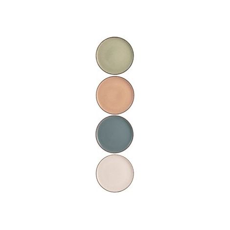 4 x assiettes plates PEARL - Porcelaine - 27cm - H&H