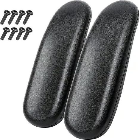 Accoudoirs de rechange pour chaise de bureau (lot de 2) - Pièces de rechange neuves pour accoudoirs de chaises de bureau - Noir (1/5)
