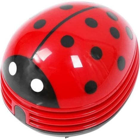 Mini aspirapolvere portatile senza fili da tavolo per briciole e polvere, a forma di simpatico scarabeo o coccinella, a batteria. (1/4)