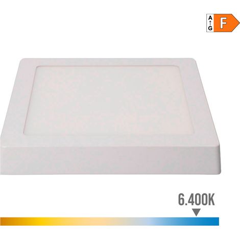 Downlight led superficie cuadrado blanco 20 w 1500 lm 6400 k luz fria 22 x 22 x 3,5 cm (1/4)