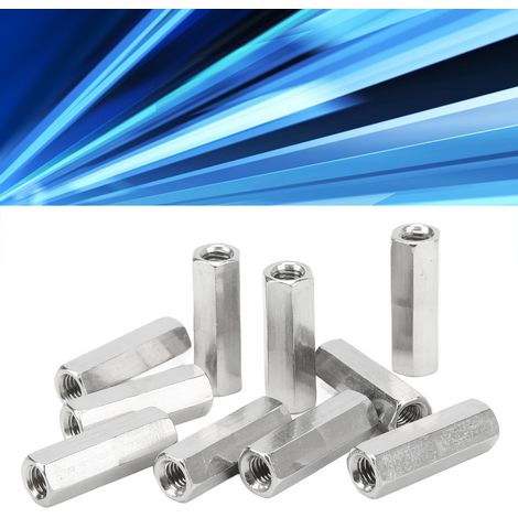 20 écrous de raccordement hexagonaux, M5x0,8 L25mm, en acier inoxydable 304, pour tiges filetées et assemblage extérieur/intérieur (1/5)