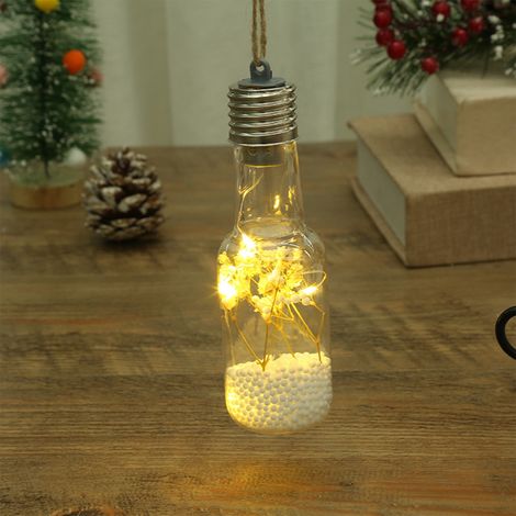 Guirlande Lumineuse En Forme De Bouteille - Ampoule Décorative De Noël Pour Arbre - 13 x 4,5 cm - Alimentation Par Piles Bouton - 1 Pièce (1/5)