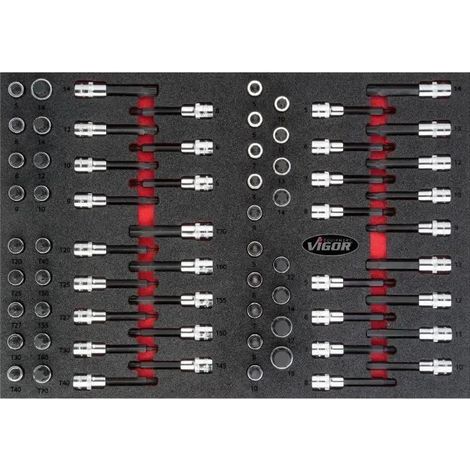 Juego de herramientas Vigor V4753 bicolor 69 piezas 7 kg