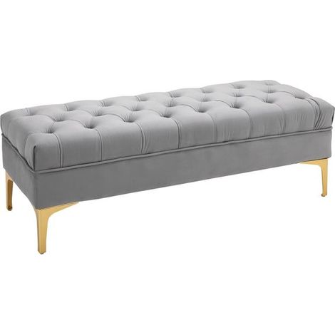 Banquette capitonnée MADELEINE gris clair (1/5)