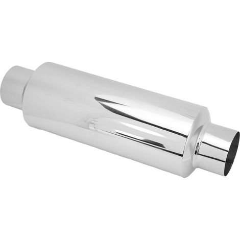 Silencieux Universel en Acier Inoxydable 2,5 Pouces, Conception Droite avec Rembourrage Coton