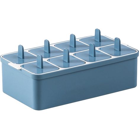 Moule À Glace - 8 Cavités - Couvercle Étanche - Double Paroi - Plastique Alimentaire - Facile À Démouler - 18,6 x 10,5 x 5,7 cm - 1 Pièce