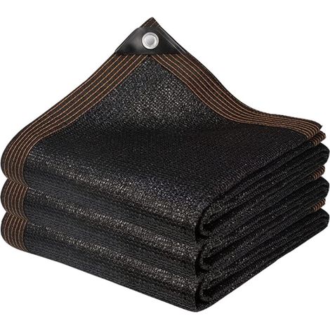Tela de sombreo negra de 1,98 m x 3,05 m (6,5 pies x 10 pies) con un 70 % de sombreado: lona de malla resistente a los rayos UV para proteger las plantas en jardines, patios, céspedes e invernaderos. (1/4)